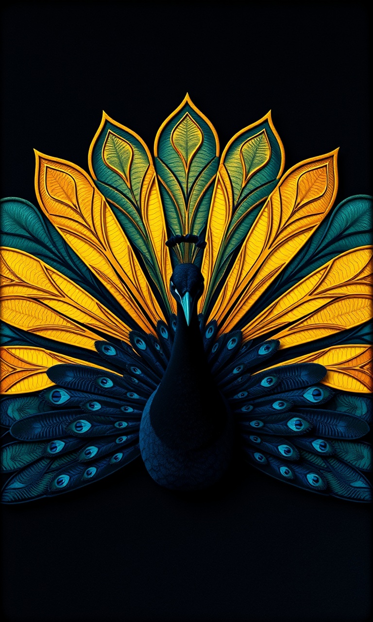 Peacock Fan · Emboss — After Dark Deco tough phone case