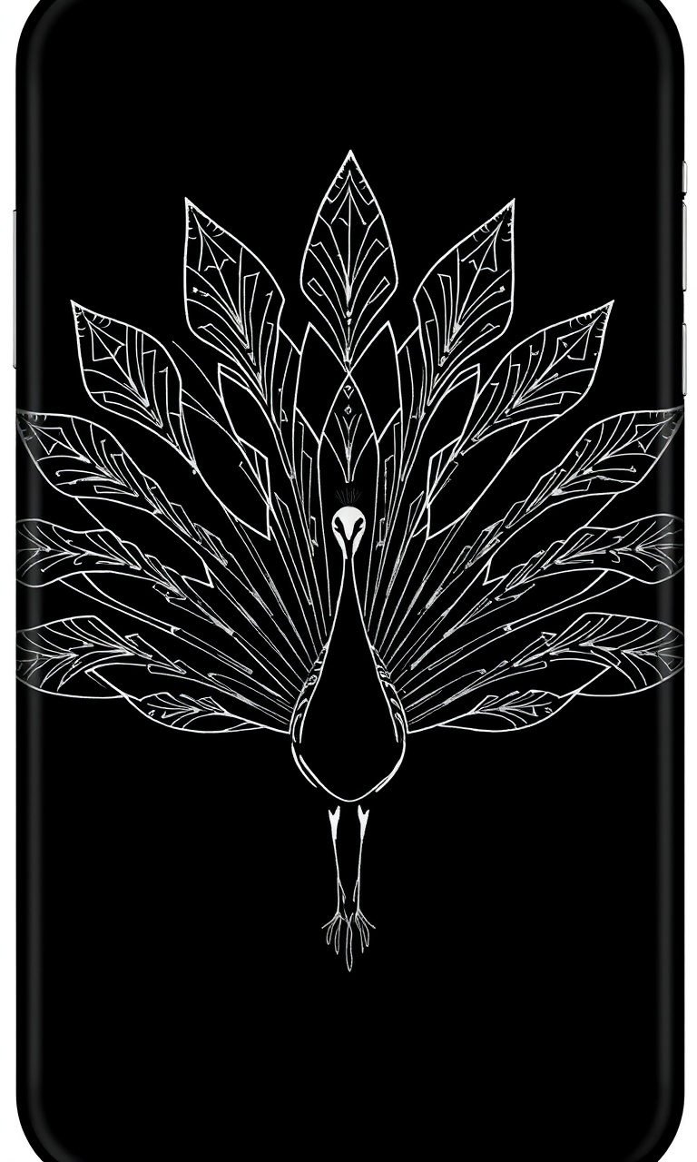 Peacock Fan · Silver Foil — After Dark Deco tough phone case