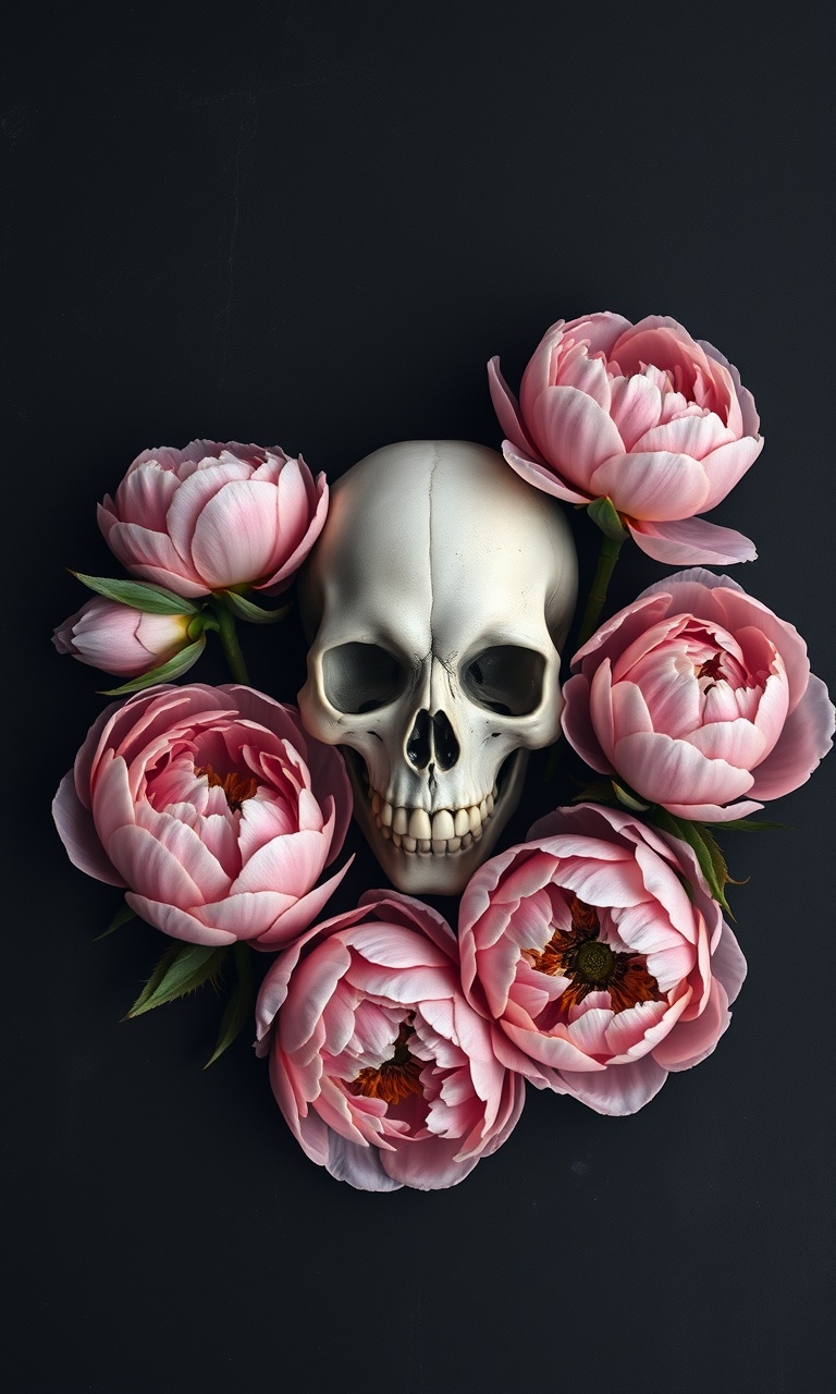 Skull & Peonies · Anatomical — Bone Orchard tough phone case