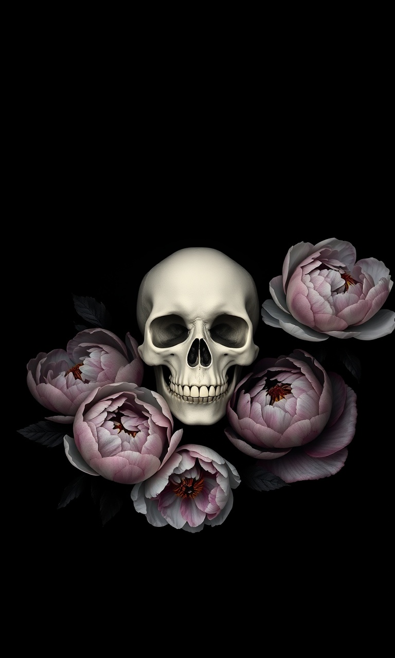 Skull & Peonies · Minimal — Bone Orchard tough phone case
