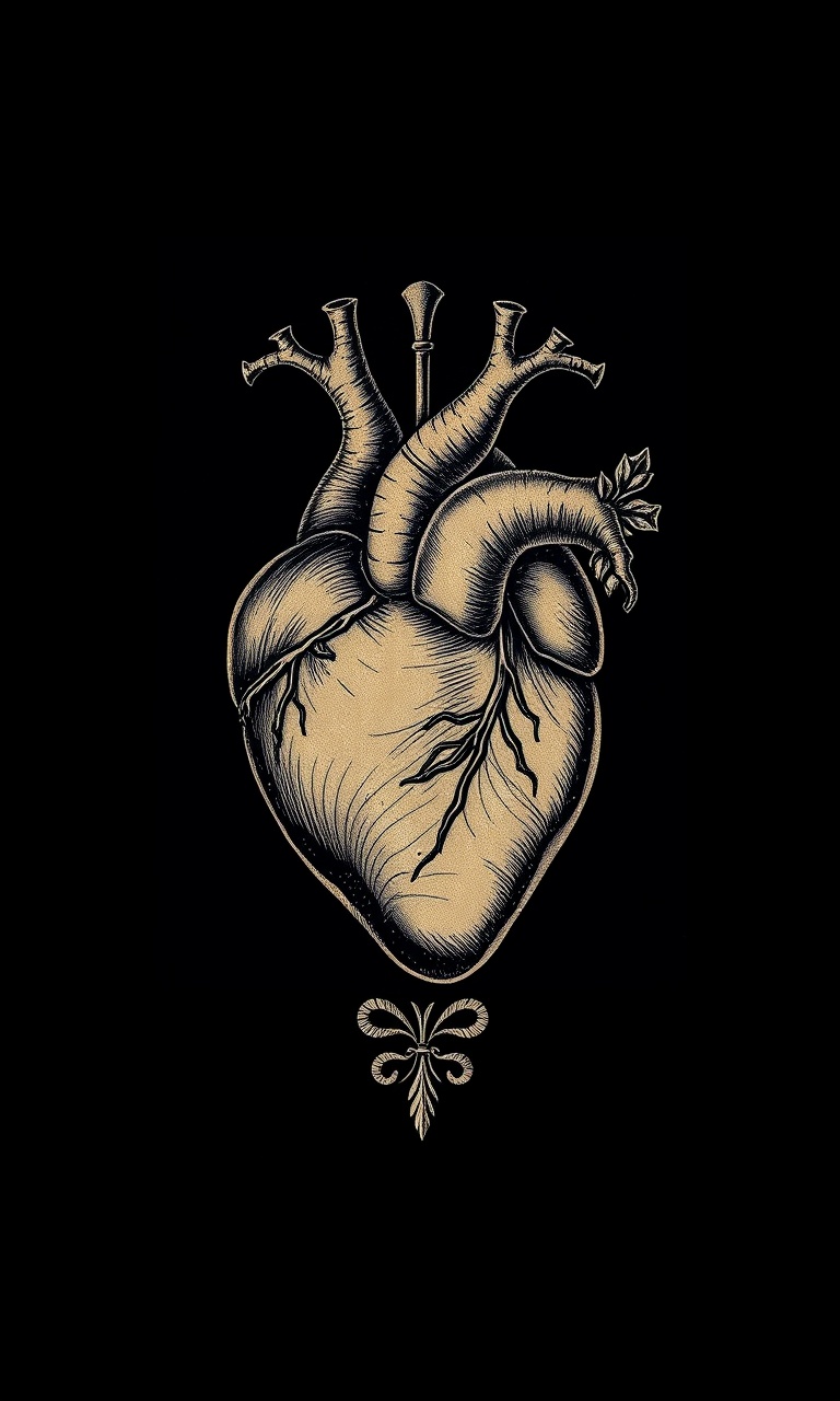 Heart Study · Frontispiece — Dark Academia tough phone case
