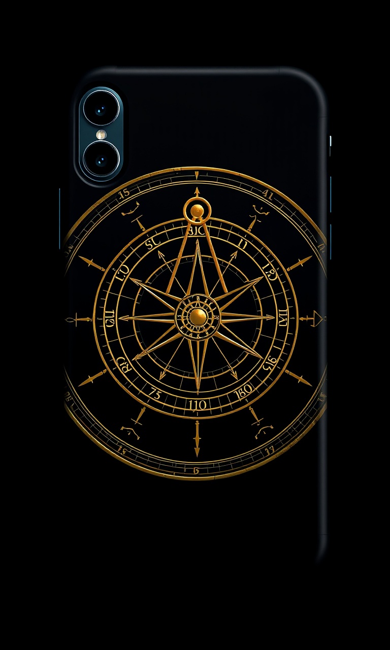 Night Astrolabe · Gold Foil — Gilded Occult tough phone case