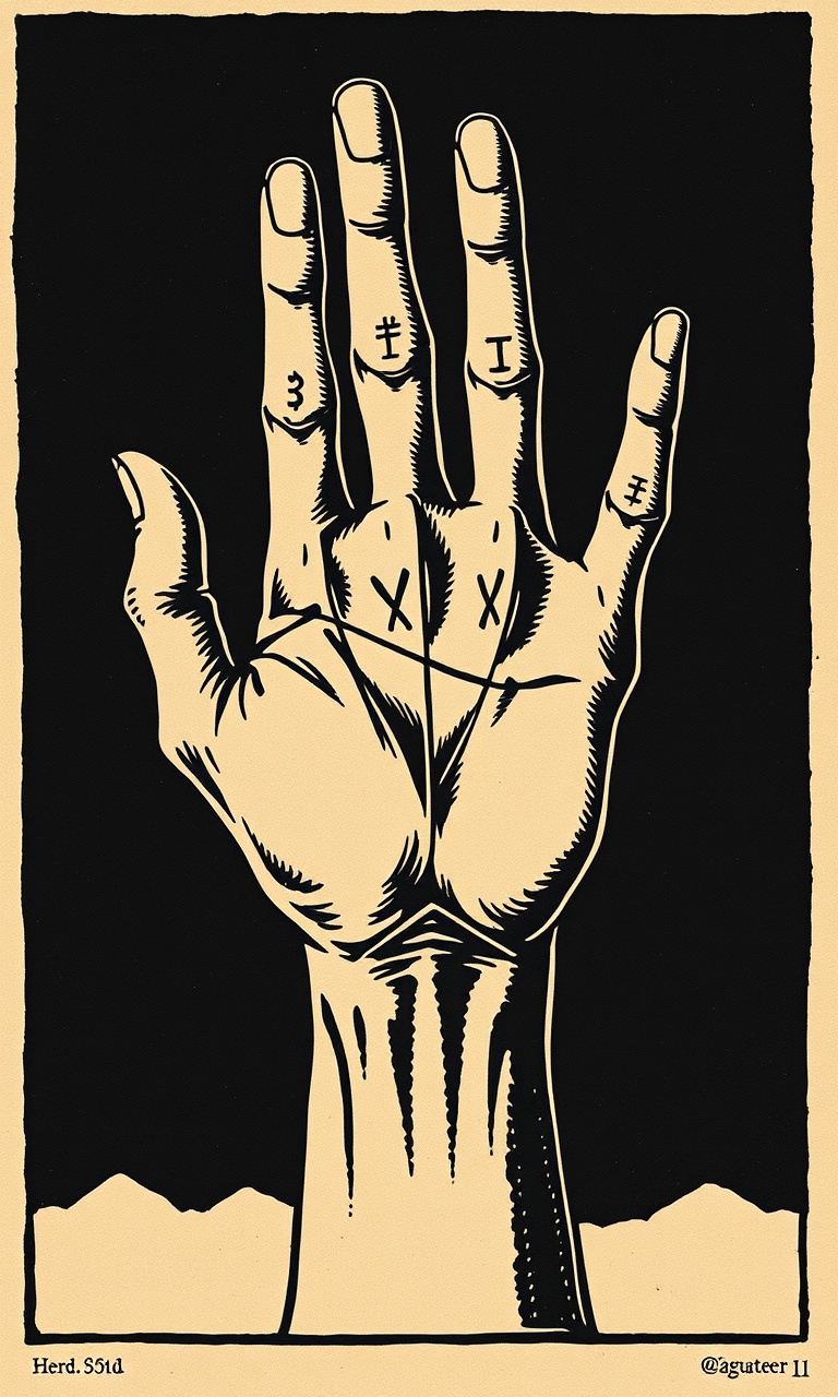 Hand of Mysteries · Woodcut — Gilded Occult tough phone case
