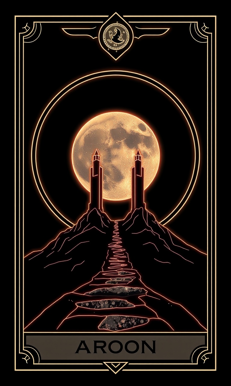 The Moon · Thin Neon — Gilded Occult tough phone case