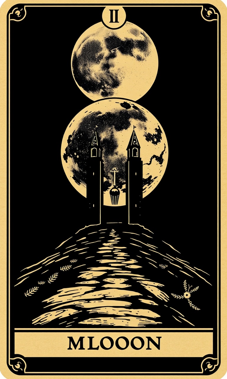The Moon · Woodcut — Gilded Occult tough phone case