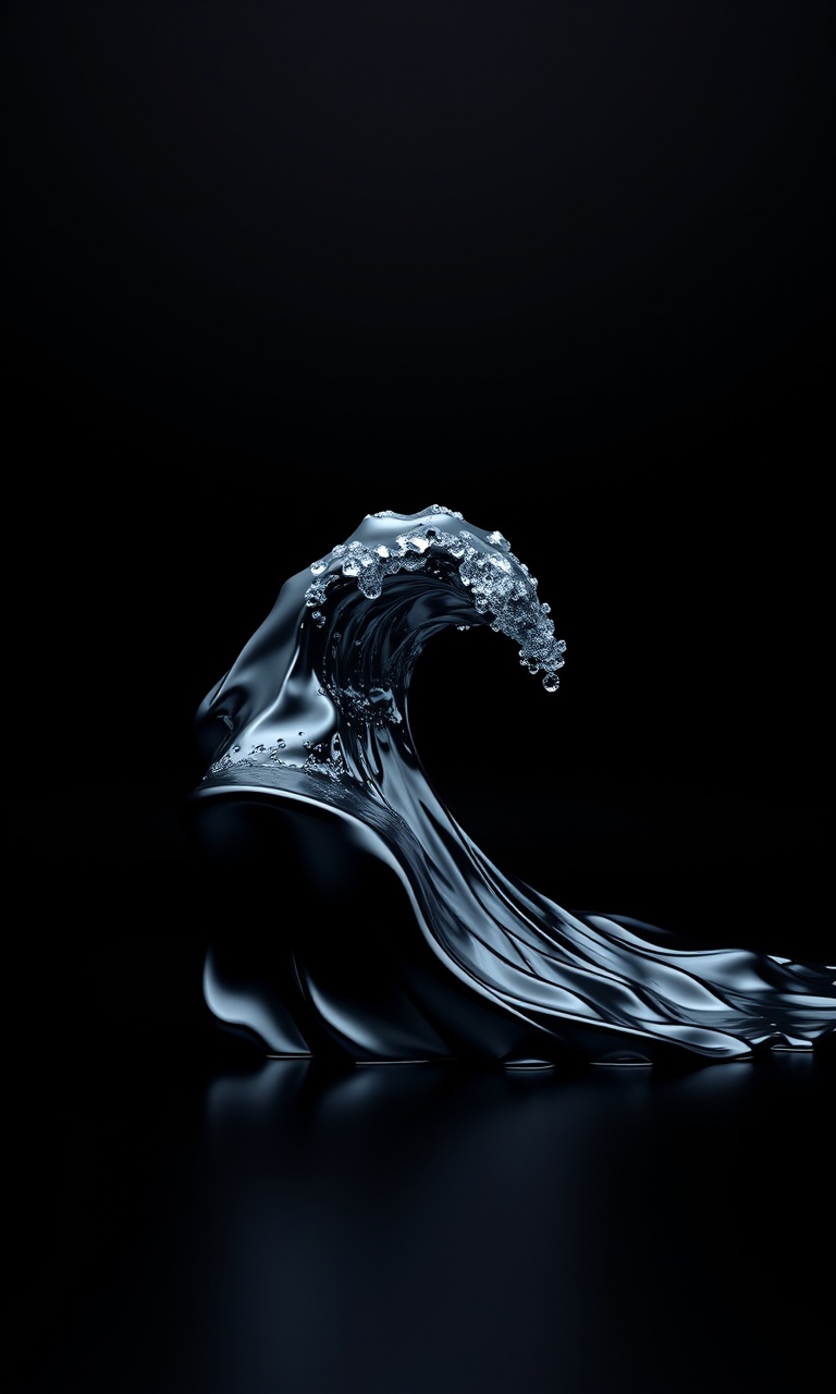 Chrome Wave · Hyperreal — Liquid Metal tough phone case