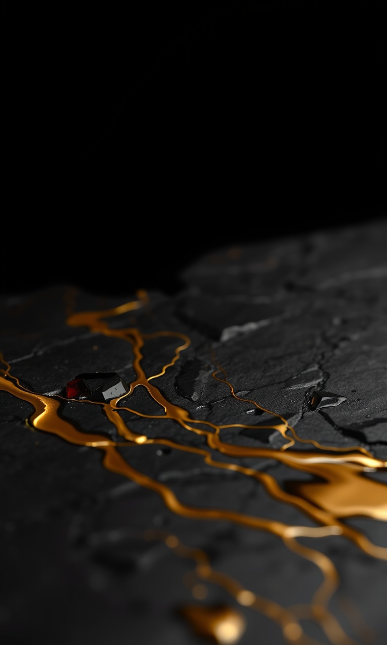 Gold Rivulets · Sculpted — Liquid Metal tough phone case