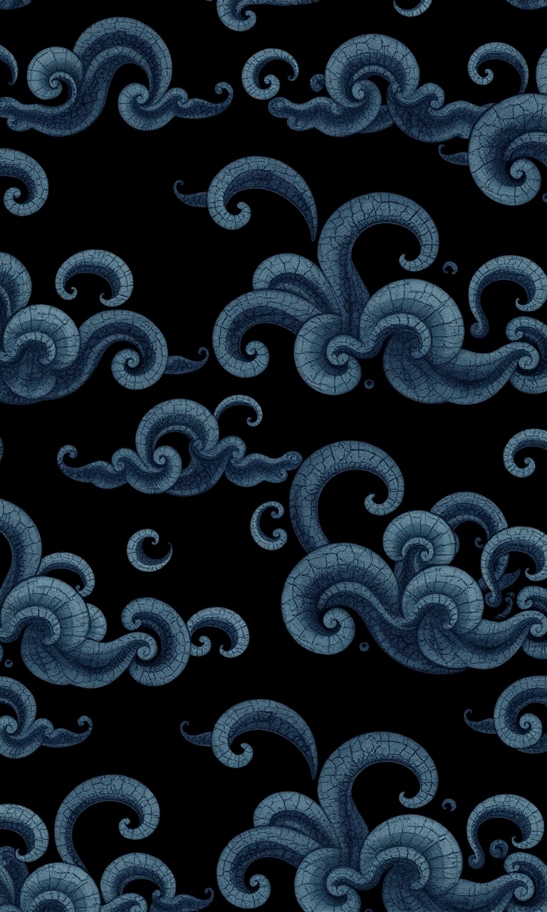 Cloud Scroll · Porcelain — Midnight Chinoiserie tough phone case