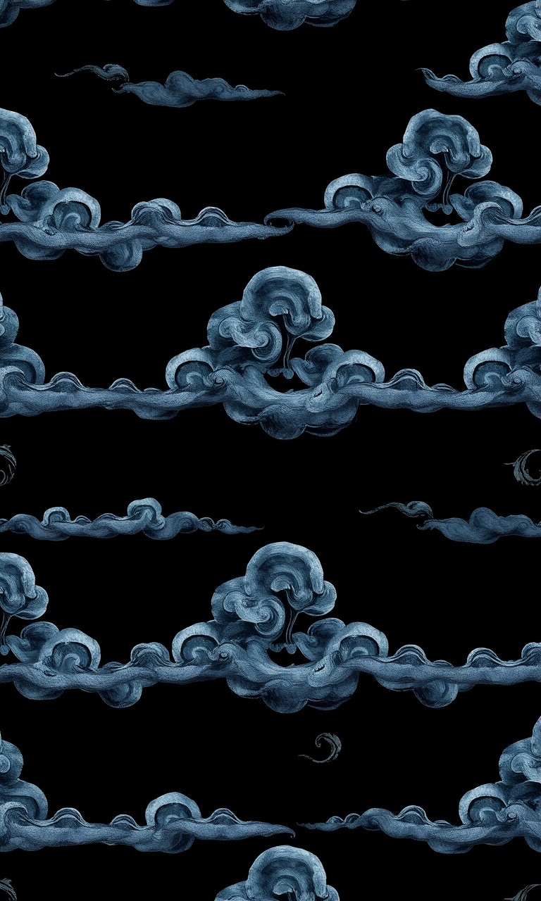 Cloud Scroll · Ink Wash — Midnight Chinoiserie tough phone case