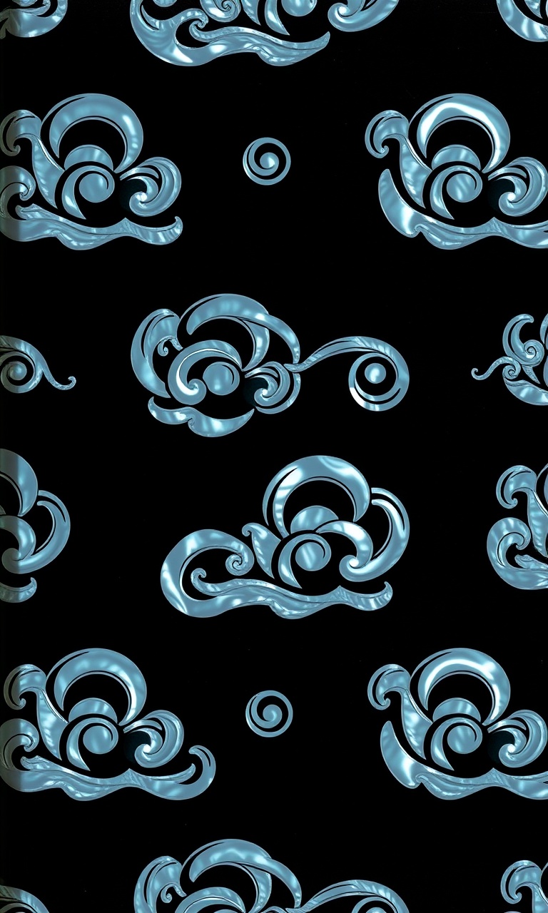 Cloud Scroll · Pearl Inlay — Midnight Chinoiserie tough phone case