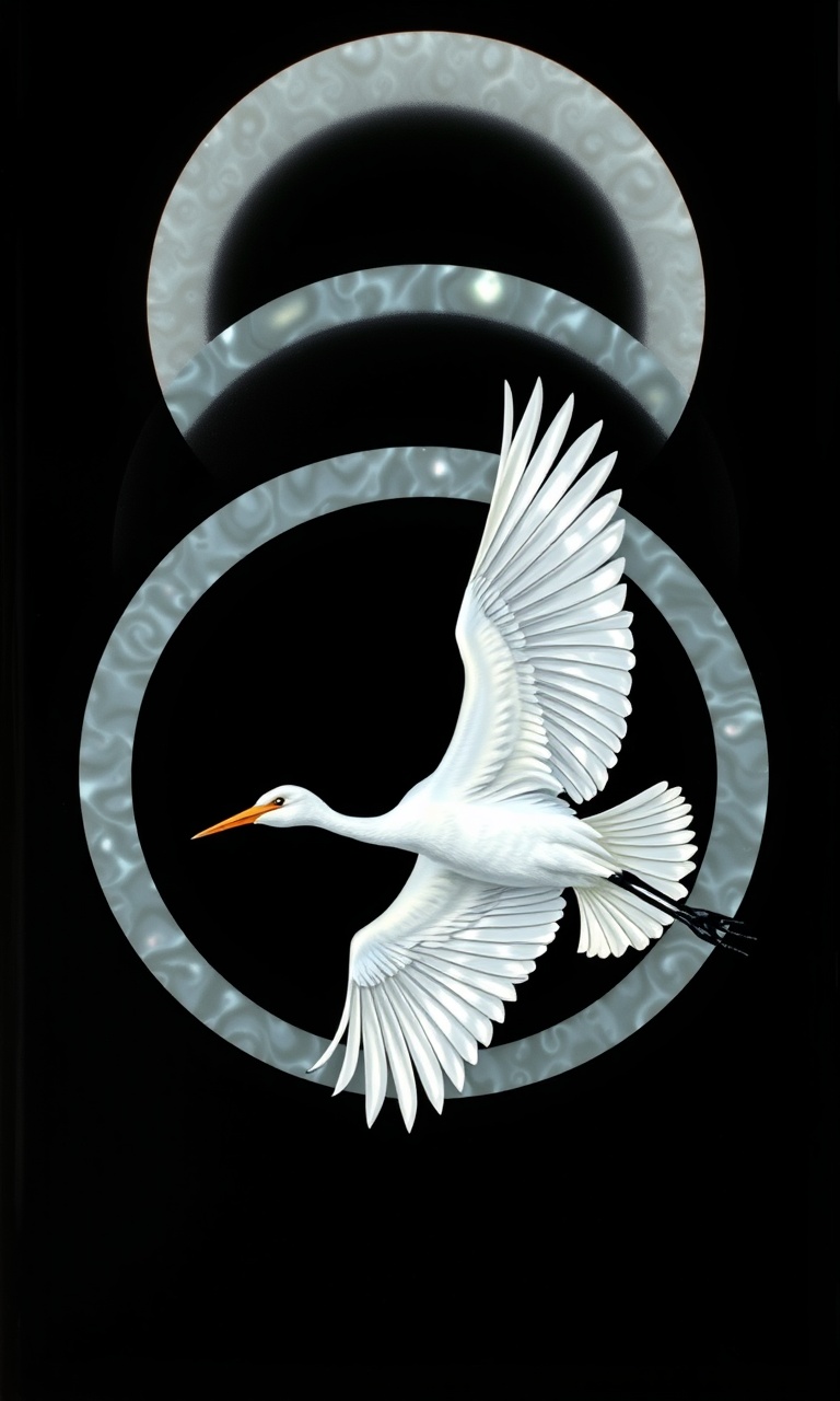 Eclipse Crane · Pearl Inlay — Midnight Chinoiserie tough phone case