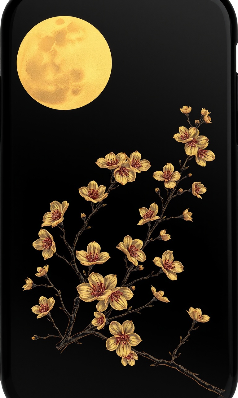 Night Plum · Gold Lacquer — Midnight Chinoiserie tough phone case