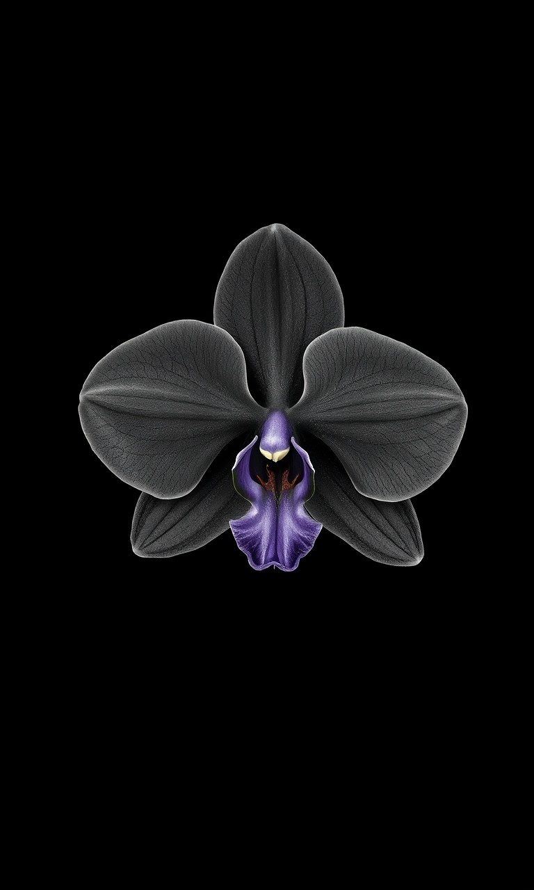 Black Orchid · Engraved — Noir Botanica tough phone case