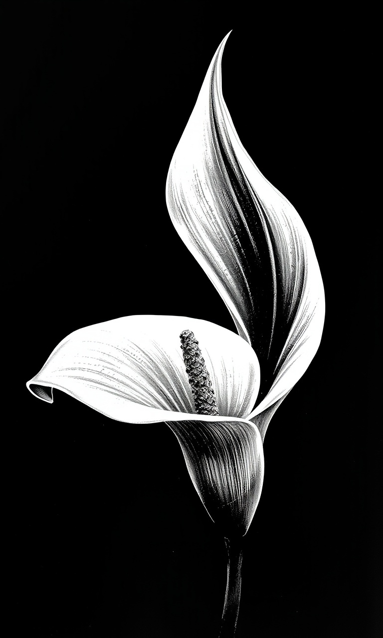 Mourning Lily · Engraved — Noir Botanica tough phone case