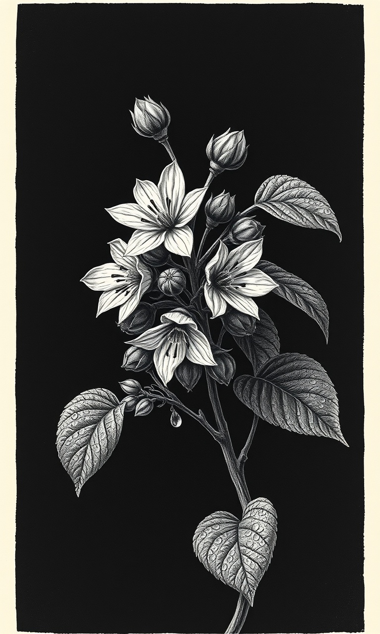 Nightshade · Engraved — Noir Botanica tough phone case