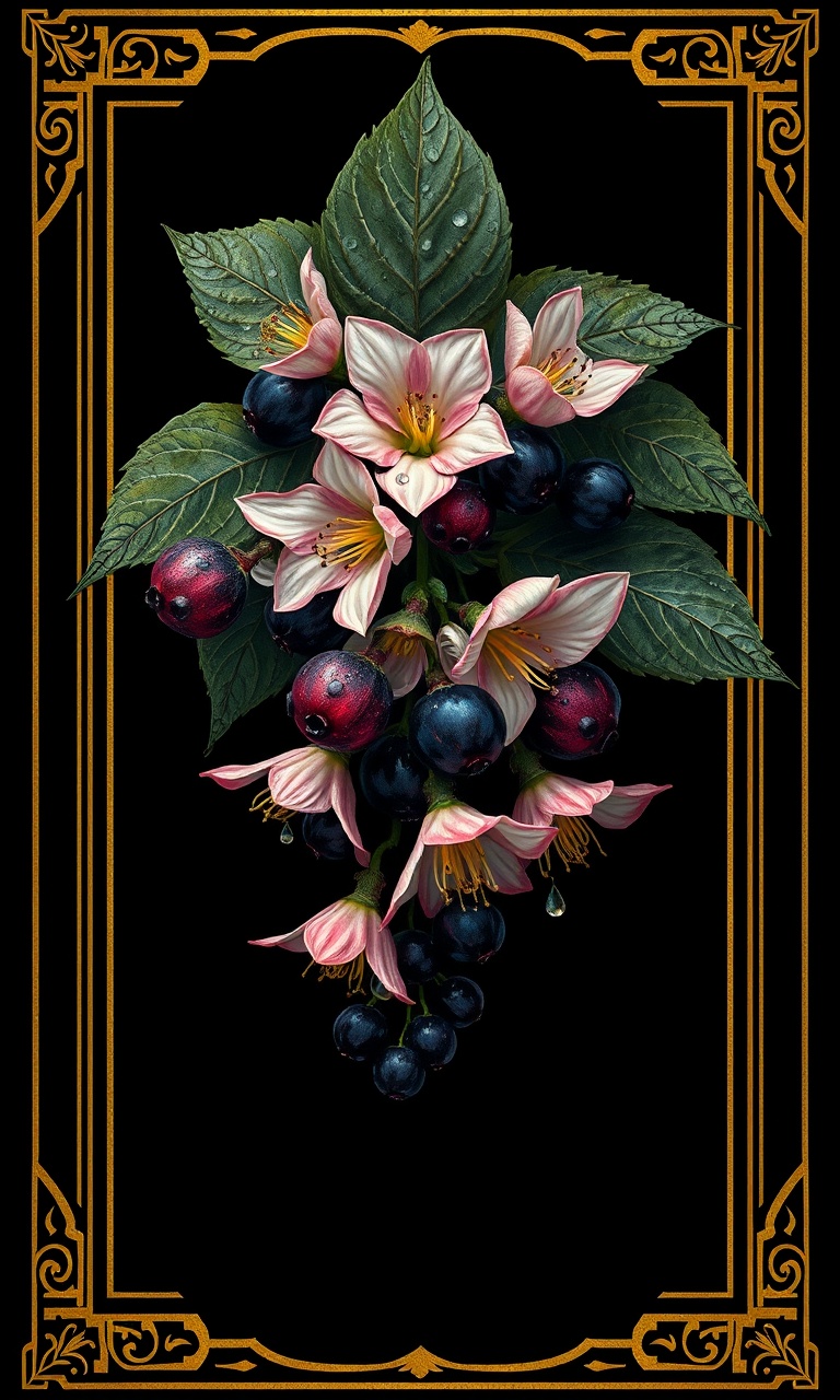 Nightshade · Gilded — Noir Botanica tough phone case