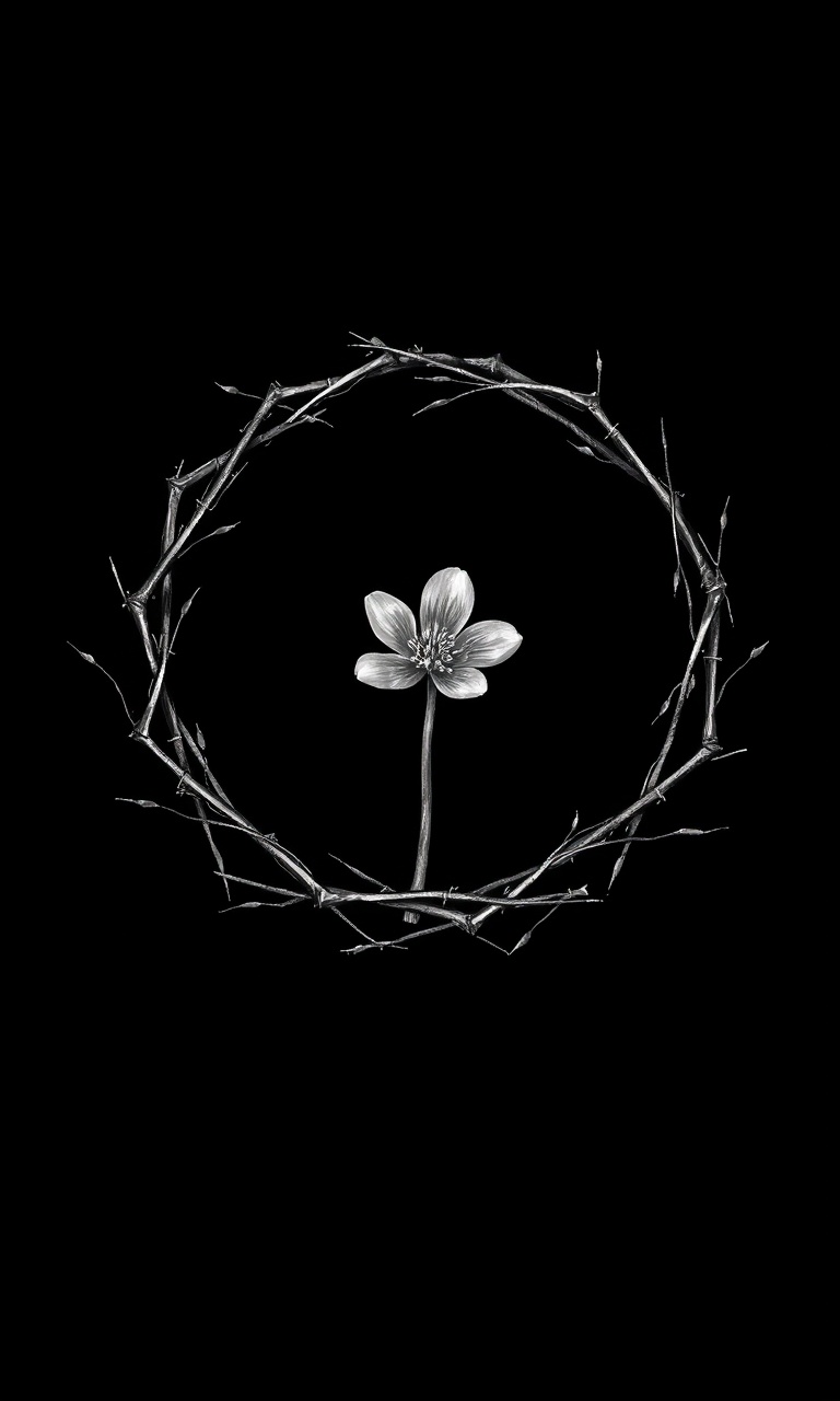 Thorn Crown · Engraved — Noir Botanica tough phone case
