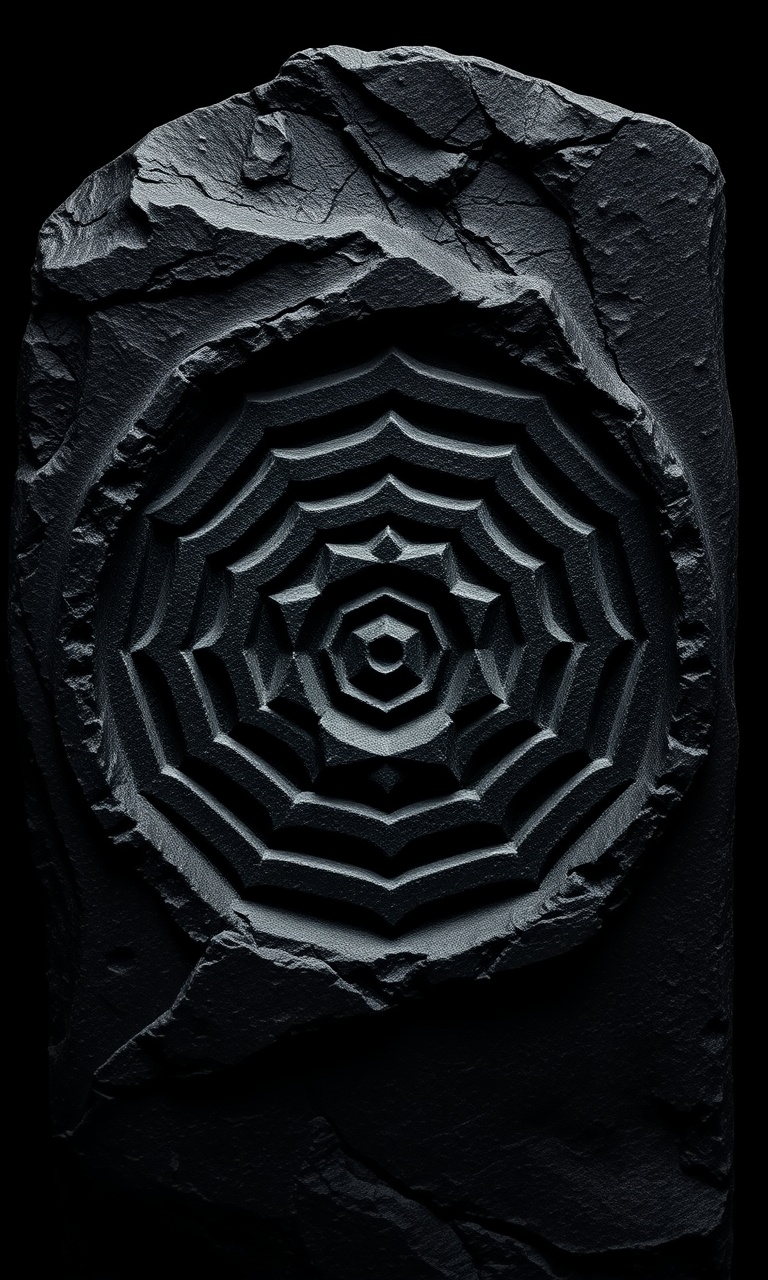 Basalt Relief · Macro — Obsidian Geometry tough phone case