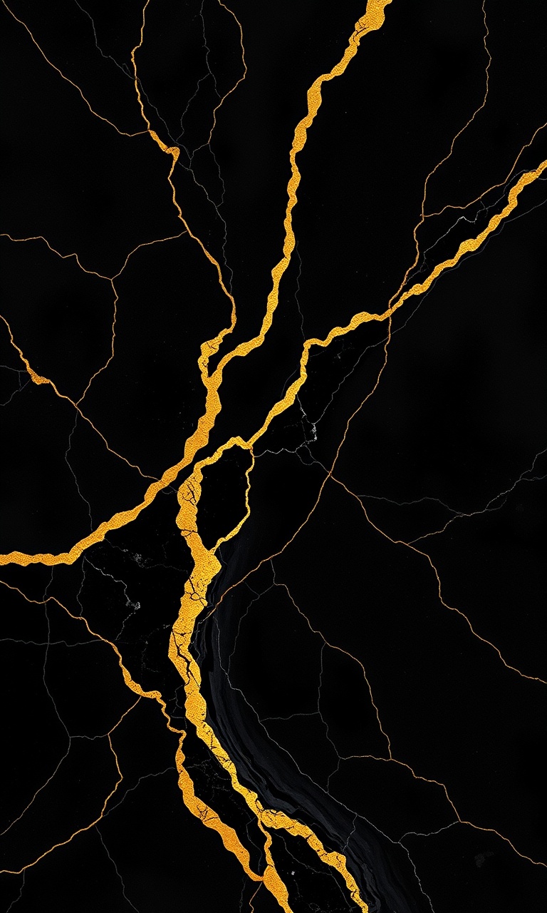 Gold Vein · Ink — Obsidian Geometry tough phone case