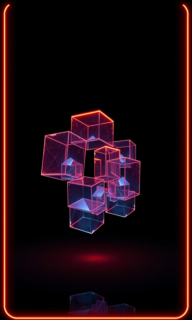 Void Cubes · Edge-Lit — Obsidian Geometry tough phone case